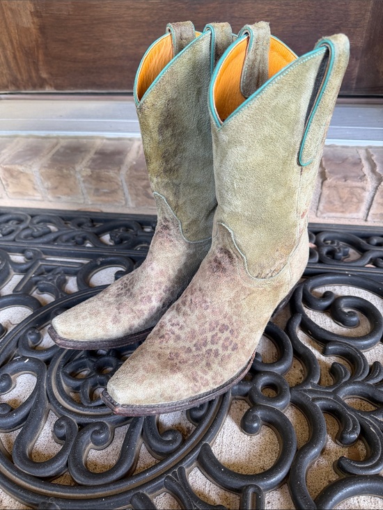 Old Gringo Shoes - Old Gringo Leopardito Print Cowboy Boots with Turquoise Trim